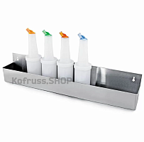 Подставка барная на 6 бутылок, 56*10,5*15,5 см, нержавейка, P.L. - BarWare 9993560
