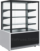 Витрина холодильная кондитерская KC70 VM 1,3-1 LIGHT 9006-9005 (ВХСВ-1,3Д CARBOMA CUBE) техно