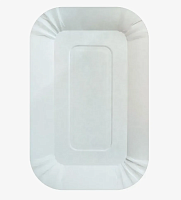 Тарелка бумажная 110х170мм Snack Plate, белая мелованная (100 шт.) АВ
